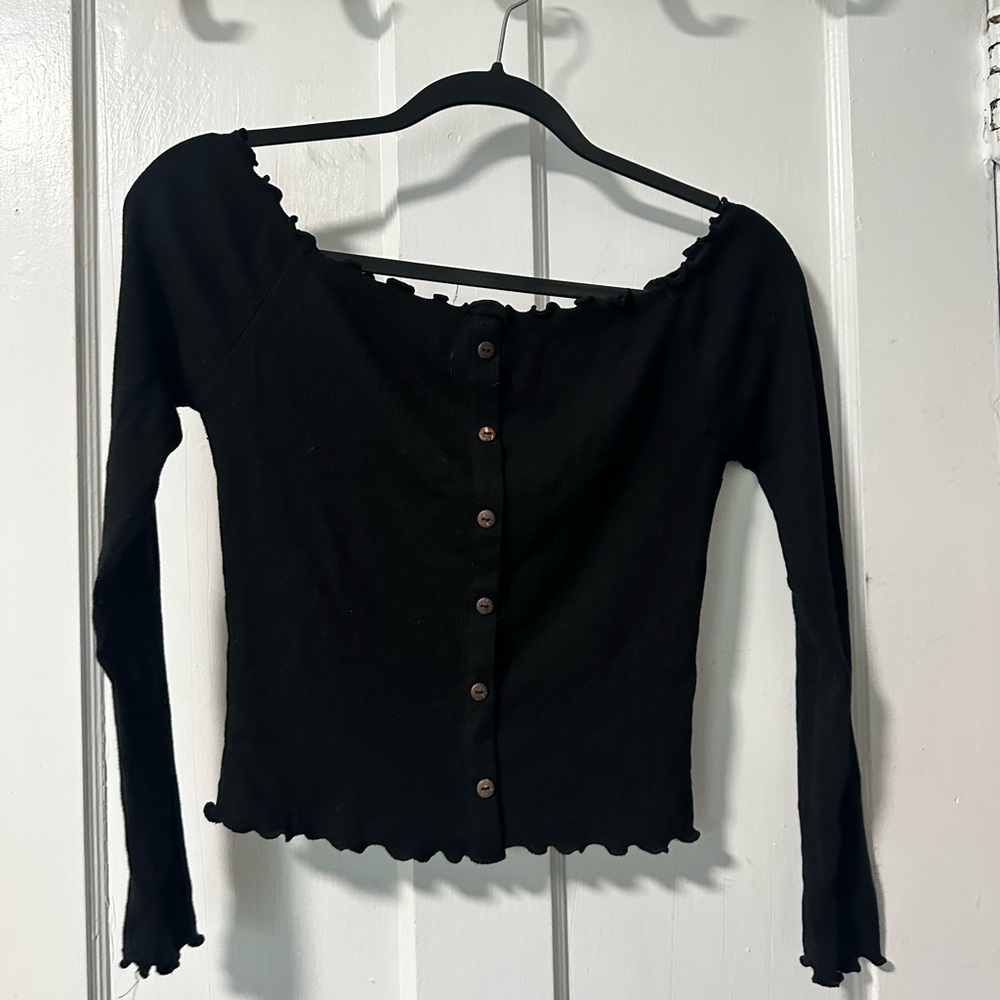 Off the shoulder black top